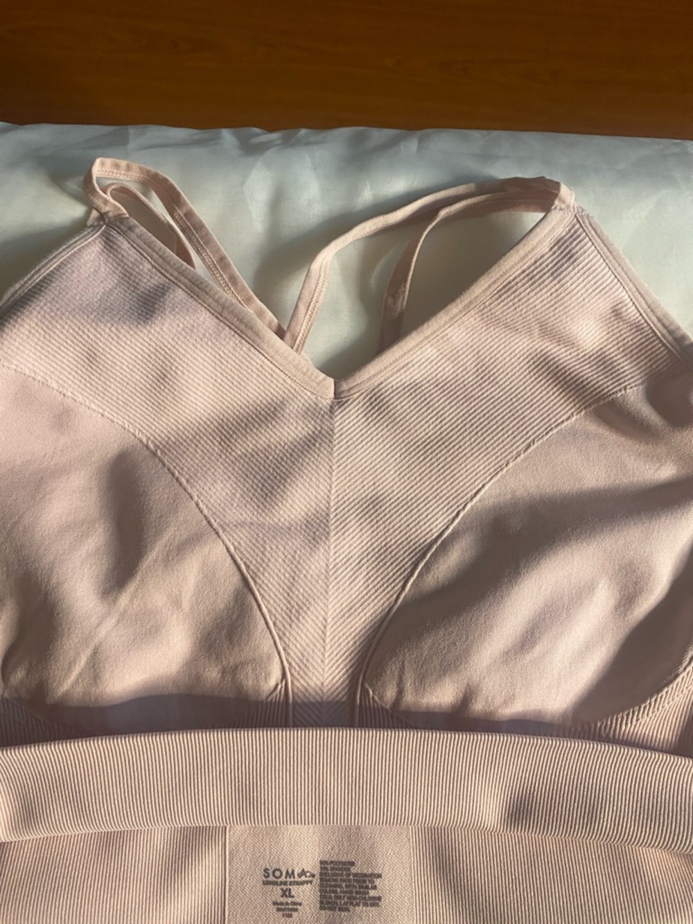 Soma Blush Ribbed Seamless Sports Bralette Size XL
